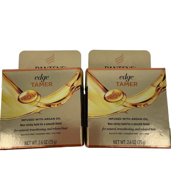 Pantene Gold Series Pro-V Edge Tamer Argan Oil Hair Styling 2 Pack 2.6 ounce - Picture 1 of 7